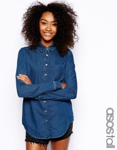 Asos Tall, Dark Wash Denim shirt, $56.85